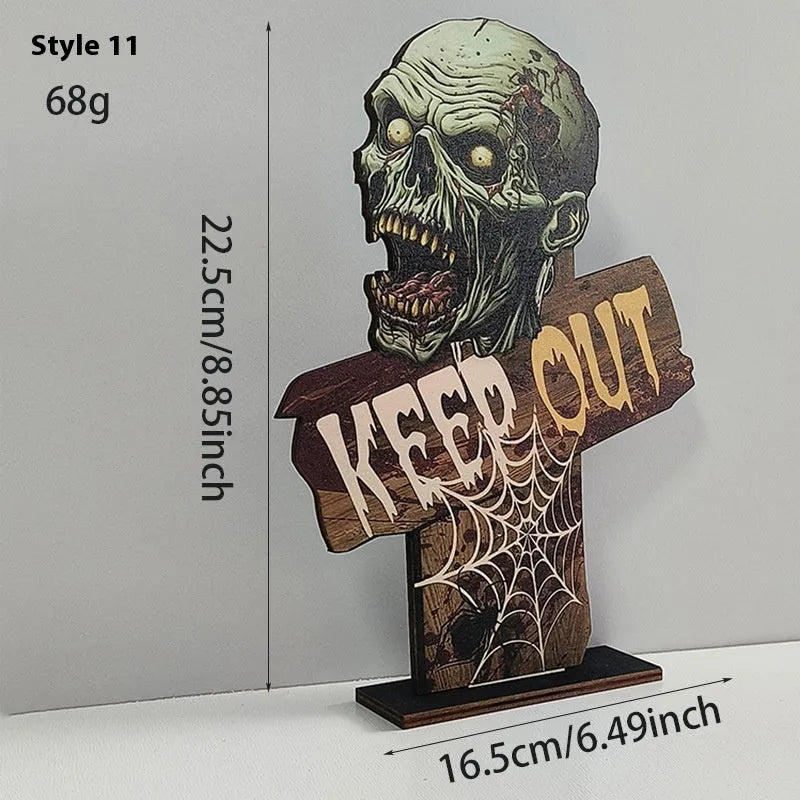 Wooden European style retro creative Halloween tabletop ornament decoration