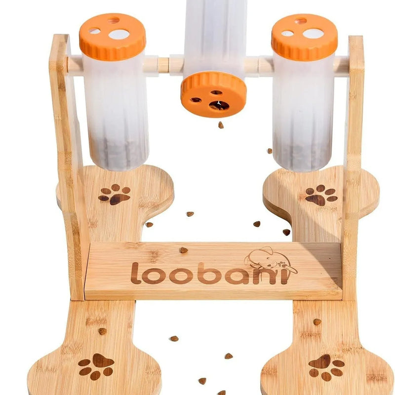 Dog wooden puzzle toy interactive snack dispenser feeder pet tableware 31x30x20cm wood colour interactive dog toy treat puzzle for mental stimulation and slow feeding