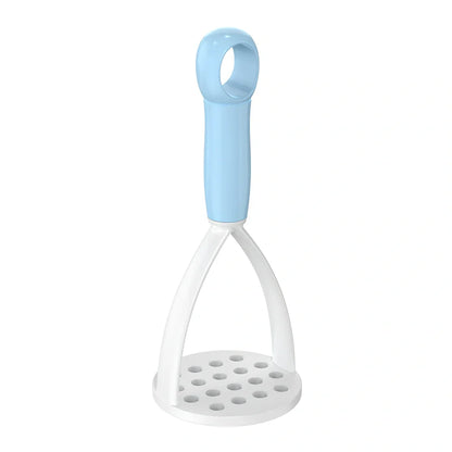 Blue PP manual fruit mud press masher, 25cm length, for potatoes and fruits, heat resistant to 120°C