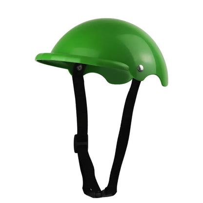 Small S size plastic pet helmet in pink, black, yellow, or green colours for motorcycle safety