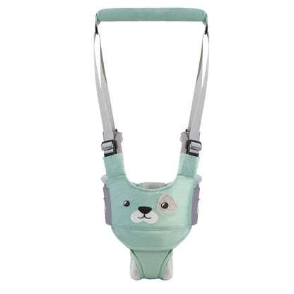 Hands-free baby walking assistant with adjustable lift and pull features for supporting your little one's first steps