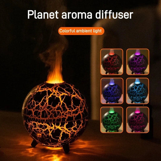Creative Planet Colourful Atmosphere Lamp USB Humidifier in black and white crack finishes