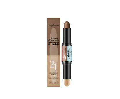 Dual-ended 2-in-1 brow highlighter and repair pen in natural light brown.