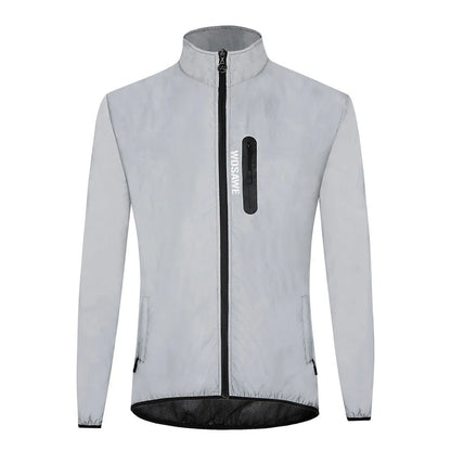 Silver BL220 waterproof polyester long sleeved jacket showing front view