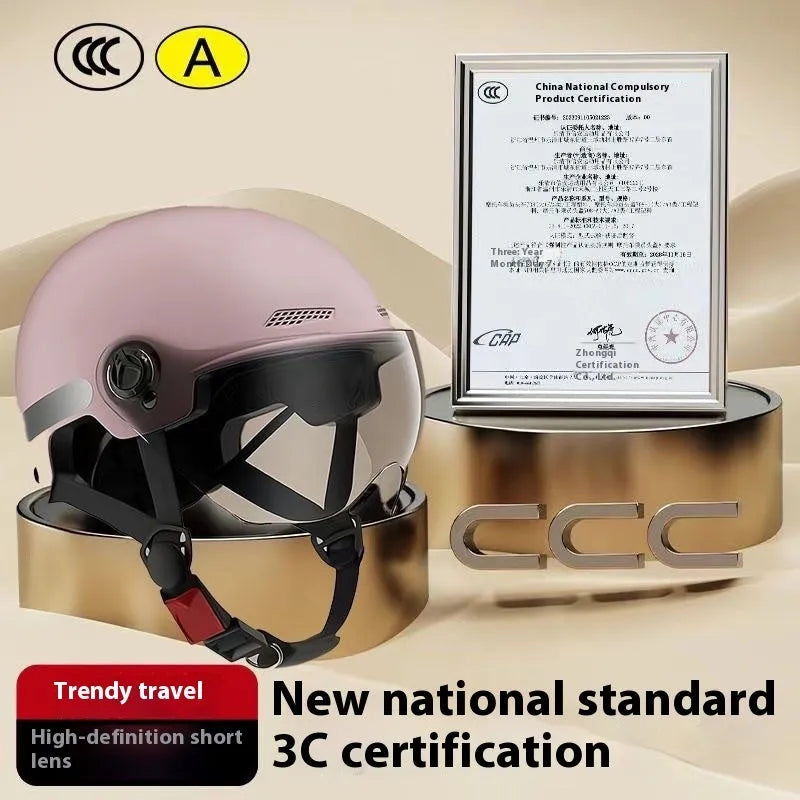 3C certified electric battery motorcycle helmet with sun protection feature in polypropylene construction