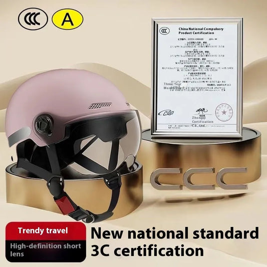 3C certified electric battery motorcycle helmet with sun protection feature in polypropylene construction