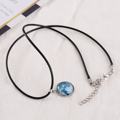 Time Stone luminous alloy necklace with constellation pendant and adjustable chain in various colours