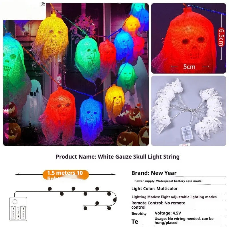 Halloween coloured decorative lights with battery box for indoor wall decoration