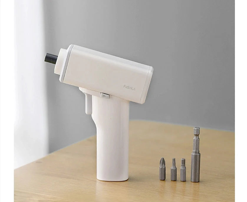 Compact electric screwdriver with LED light for home use