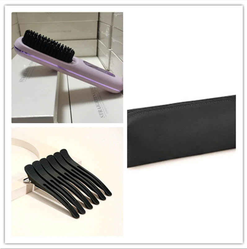 Cordless hair straightener brush with fast heating, long-lasting battery, and USB charging for effortless styling on-the-go