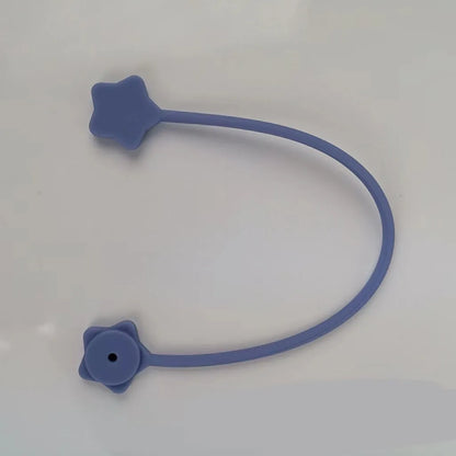 Silicone magnet wire winder for cable organisation in assorted colours on a white background.