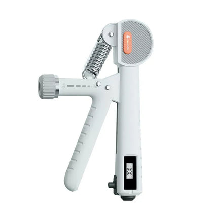 Adjustable count spring hand gripper in black, white, or green ABS plastic.