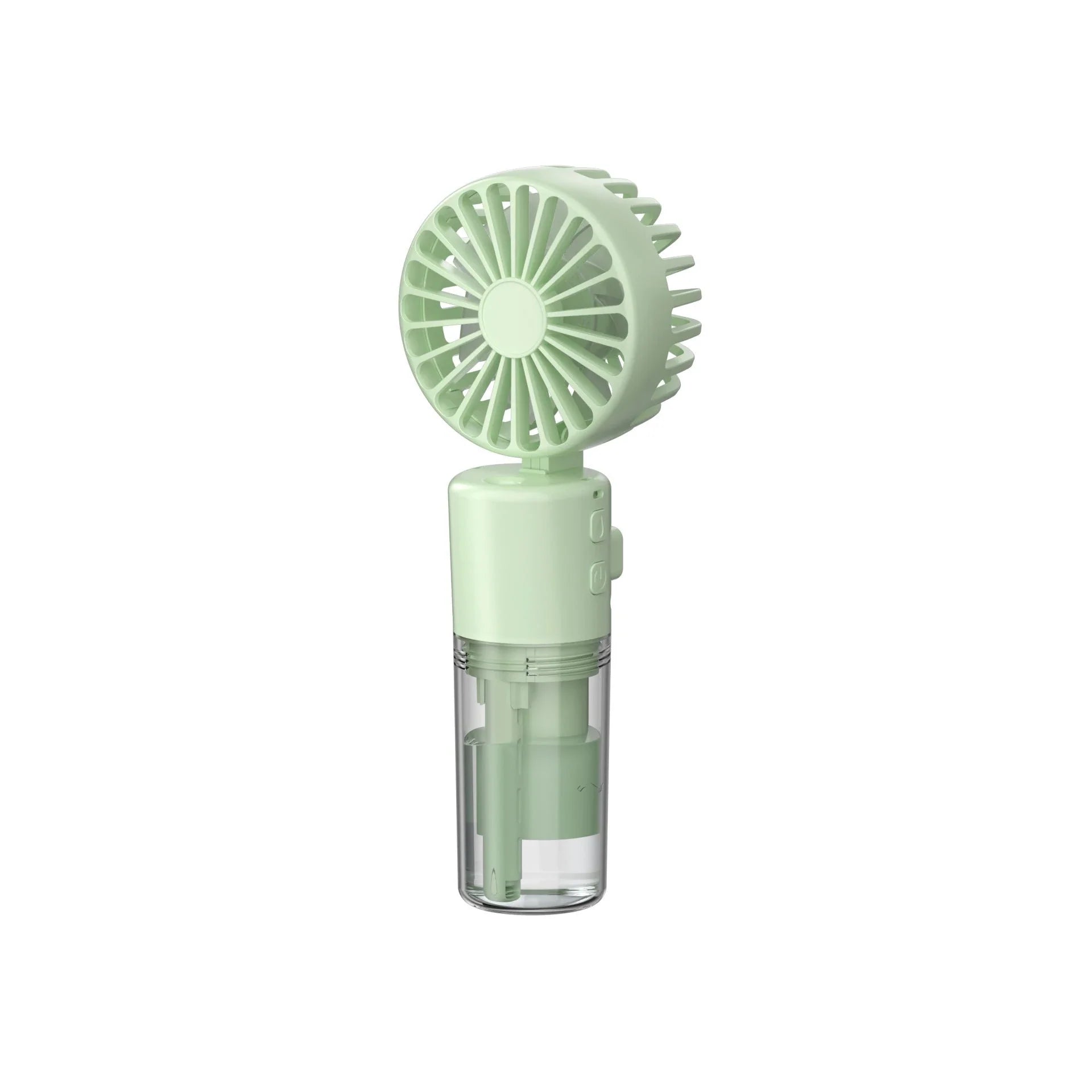 Compact handheld cooling mist fan with 4 adjustable wind speeds, perfect for staying cool and refreshed during the British summer