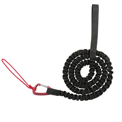 Bicycle hand holding rope with metal carabiner clips for parent-child bike towing in four colours.