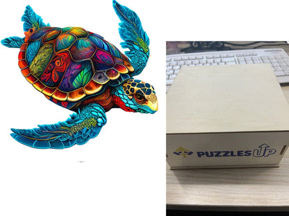 Animal Puzzle Set in A3 size with wooden storage box, vibrant animal designs for educational fun