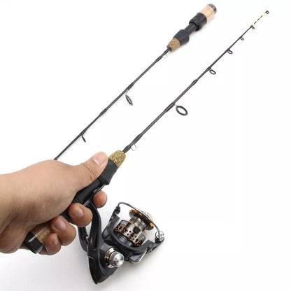 Double Tip Ice Fishing Rod with Spinning Wheel Tackle Set for winter angling