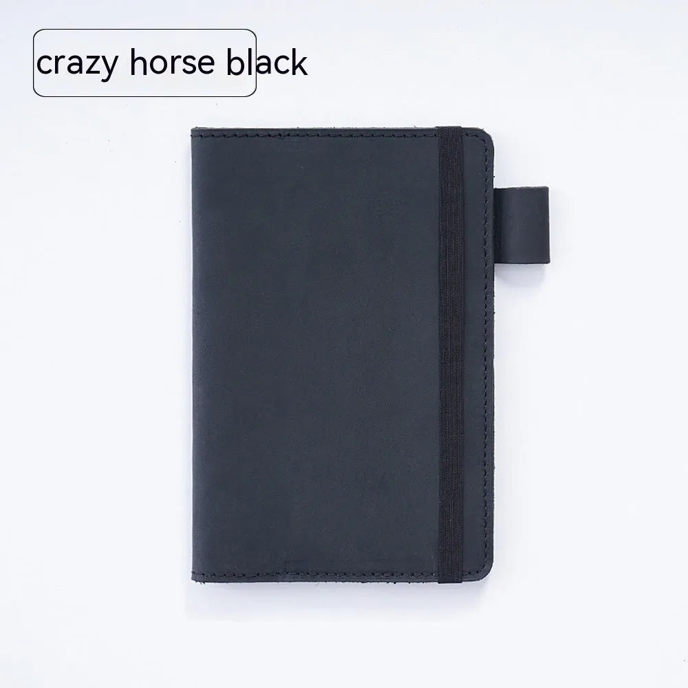 Handmade cowhide notebook with wood-free paper in traditional 9x14cm format