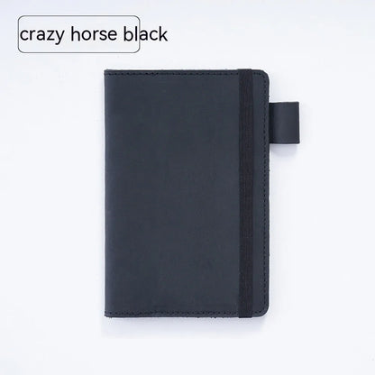Handmade cowhide notebook with wood-free paper in traditional 9x14cm format