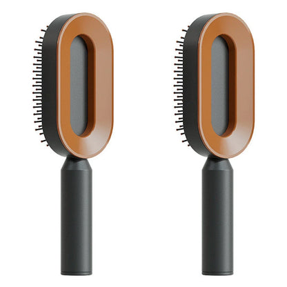 Premium self-cleaning hair brush with airbag massage technology for smooth, healthy hair