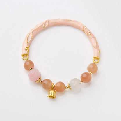 Half-life Liangyuan lily jade half bracelet with sunstone material and adjustable lace closure