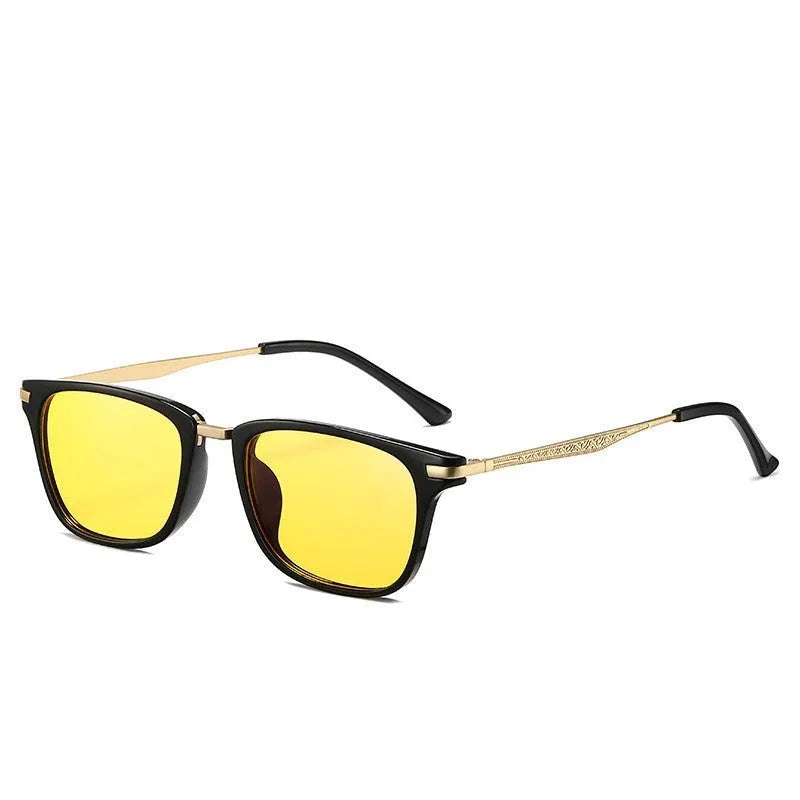 Full frame anti-blue light myopia glasses for men, square TR90 and metal frame with PC lens, retro literary style
