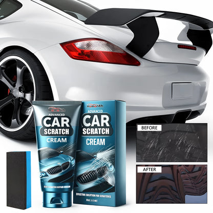 60ml car scratch repair cream tube and sponge applicator for paint scratch removal.