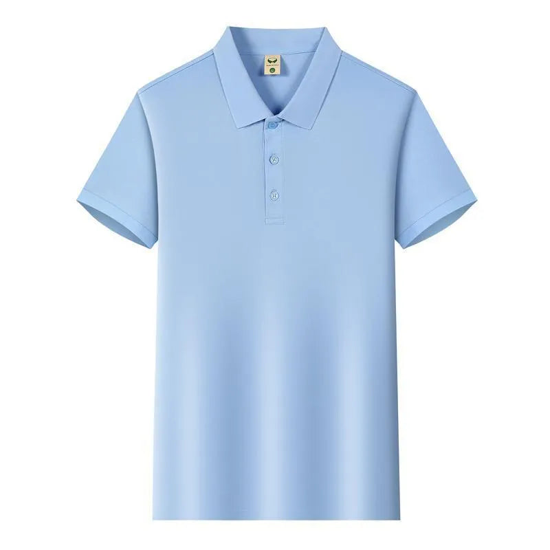 Men's short sleeve lapel business shirt in Ice Silk fabric available in multiple colours