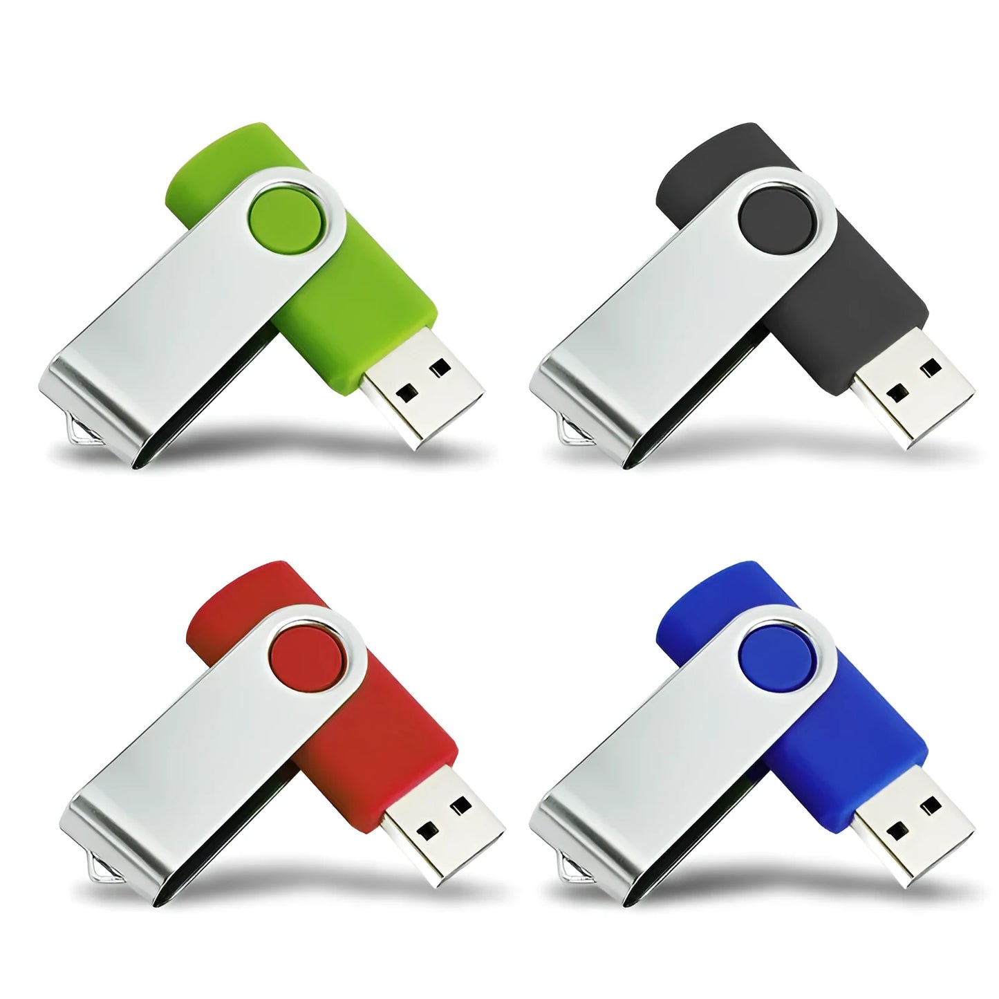 Rotating USB 2.0 flash drive with swivel mechanism in multiple colour options