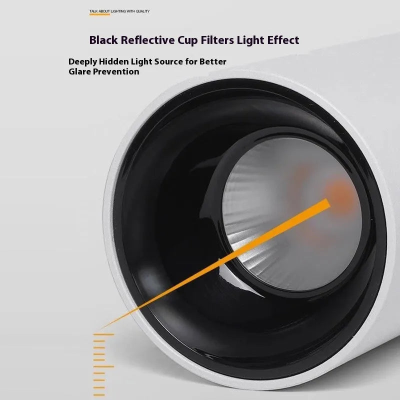LED surface mounted spotlight in aluminium, 75 x 100mm to 115 x 160mm, 12W to 24W, White Black or All Black, anti-glare