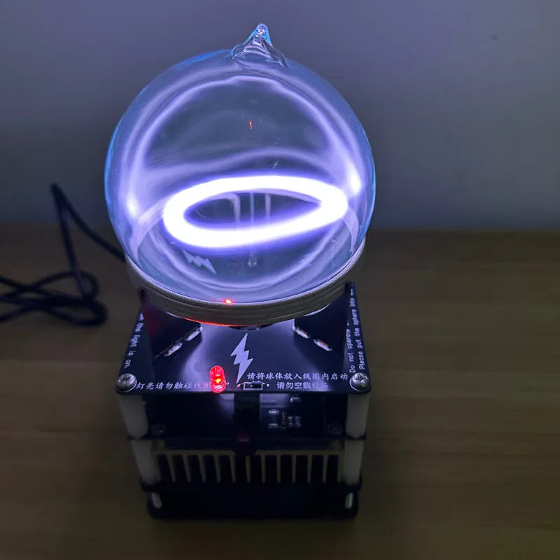 Plasma Ring Lamp Inert Xenon Balloon Reactor Quantum Nuclear Fusion Fission Angel Halo Energy Body, 4-Inch Model, 13cm and 9cm Sizes, EU Electrical Outlet, ≤360V, Educational Desktop Light
