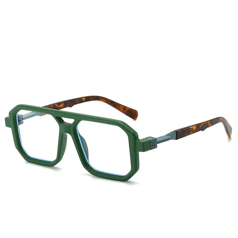 Retro style pilot sunglasses with a double beam metal frame and grey tinted lenses.