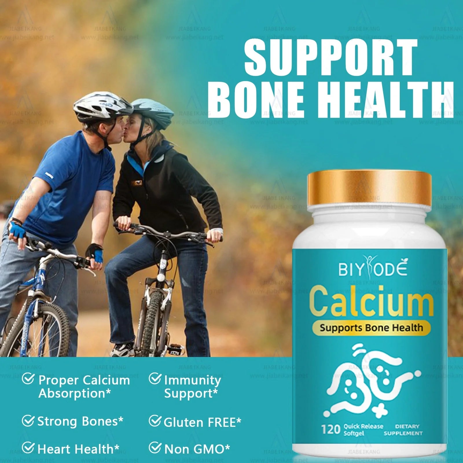Bone and Joint Health Calcium Soft Capsules showing softgel format with 1000mg calcium specification