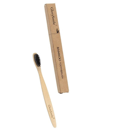Eco-friendly bamboo charcoal toothbrush with soft bristles for sensitive teeth and gums
