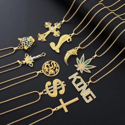 Gold colour geometric pendant necklace with a zircon stone on a sterling silver chain with lobster clasp.