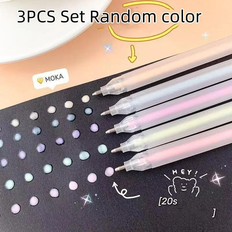 Plastic cap-pulling dispensing pen for macaroon colour application with quick-drying formula