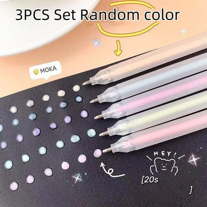 Plastic cap-pulling dispensing pen for macaroon colour application with quick-drying formula