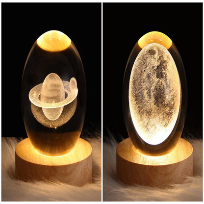 Enchanting galaxy crystal ball night light with 3D pattern, creating a mesmerizing celestial display for bedroom decor