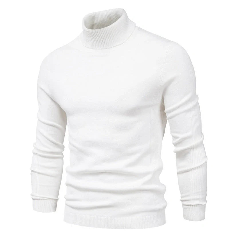 Men's slim fit turtleneck winter sweater in various colours