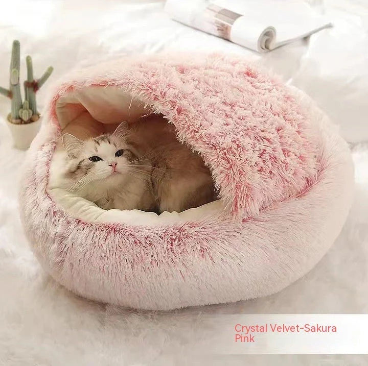 Cozy All-in-One Pet Bed in various colors and sizes, providing a plush and comfortable retreat for cats and dogs