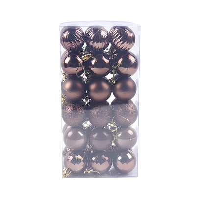 36 Christmas balls in 16 colours including rose gold and champagne gold, 4cm diameter