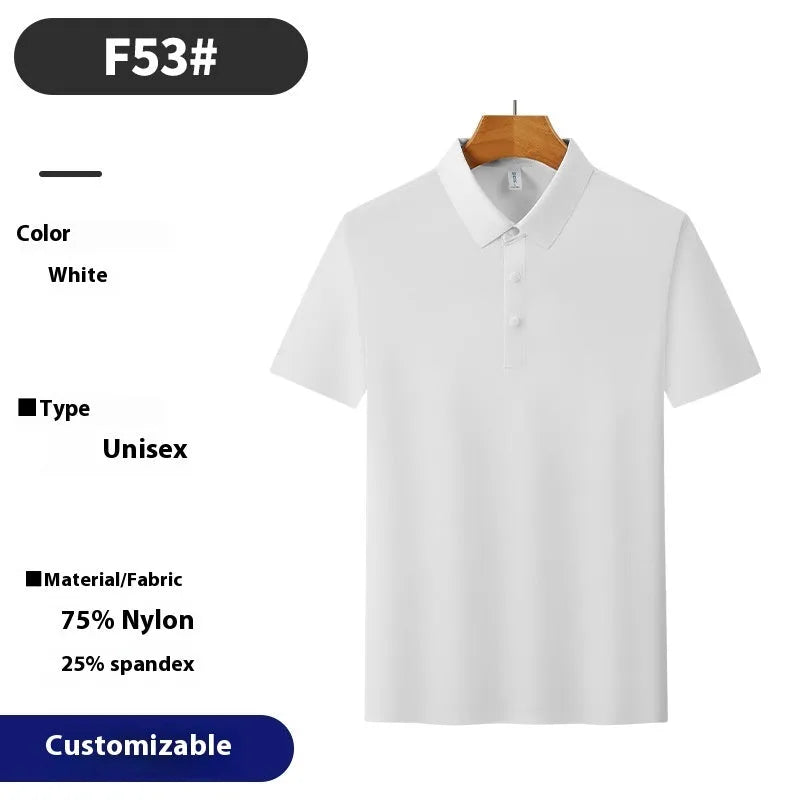 A man's loose-fit seamless polo shirt in sky blue, suitable for summer sports and leisure.