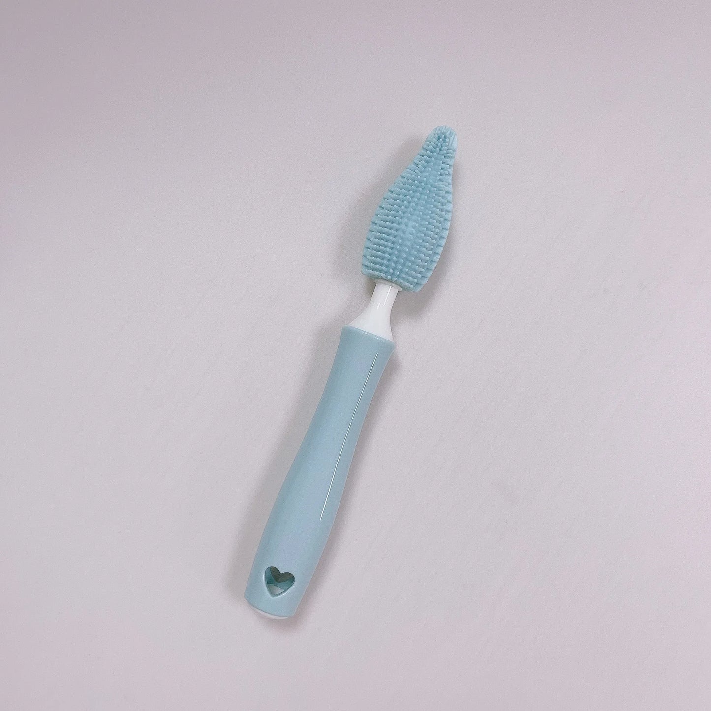 Silicone baby bottle brush and separate straw cleaning tool in assorted colours