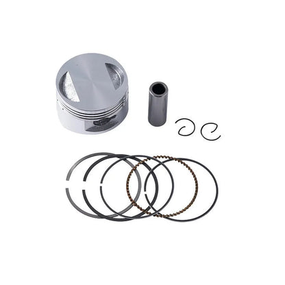 Motorcycle engine piston kit with rings and pin for 57.4mm cylinder diameter