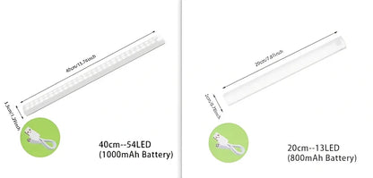 Wireless LED motion sensor night light with magnetic mounting in various sizes