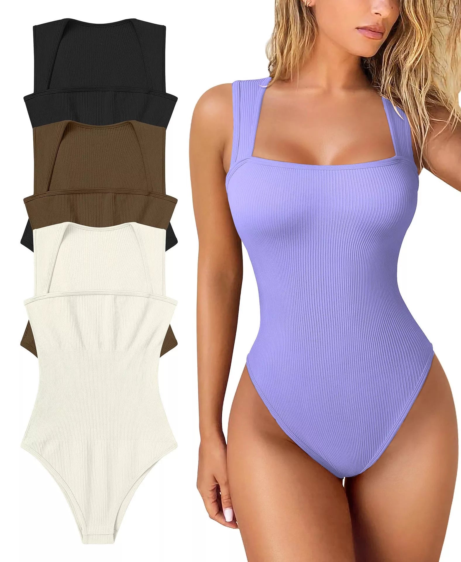 Thread Square Neck Jumpsuit in various colours, showcasing sleek design and breathable fabric