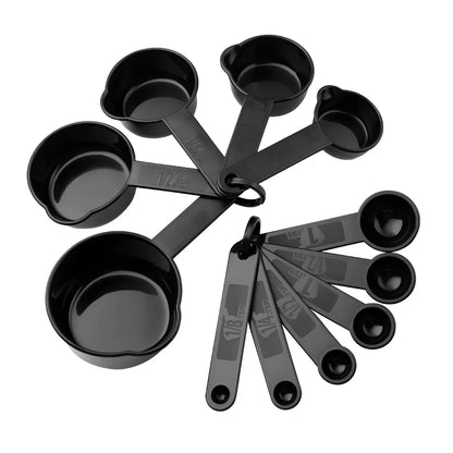 25-piece kitchen utensil set with hanging holes, silicone heads and stainless steel handles organised vertically
