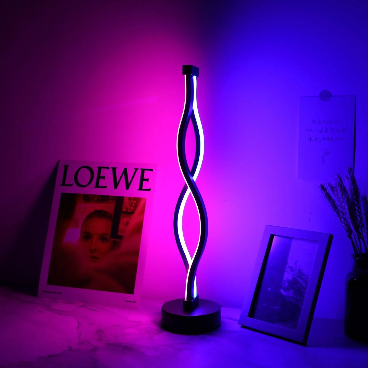 Black aluminium bedroom desk lamp with three-colour dimming button and touch control