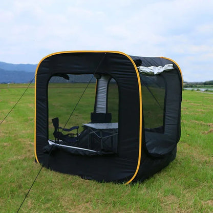 Outdoor pop-up camping car tail tent in black colour with quick assembly design