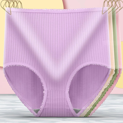 Ladies' high waist tummy control panties in milk silk for a smooth, comfortable fit