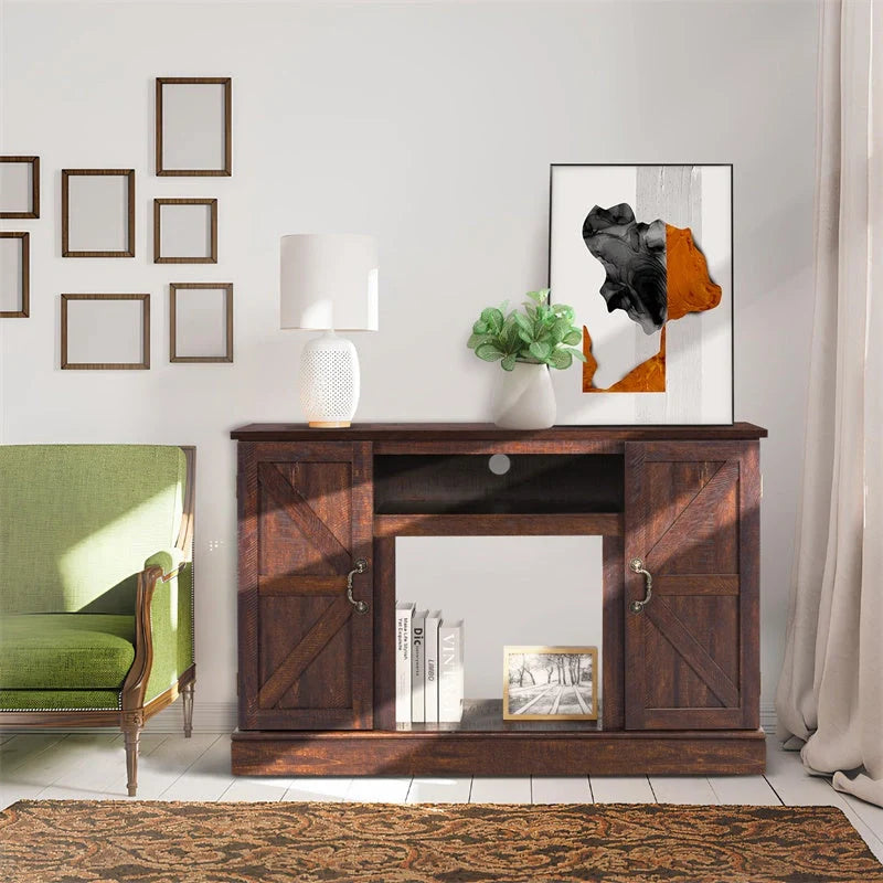 Vintage wooden TV cabinet in khaki, perfect for living room storage and decor